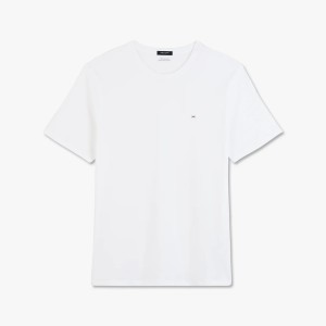 Pánske biele tričko Pima s výstrihom Eden Park