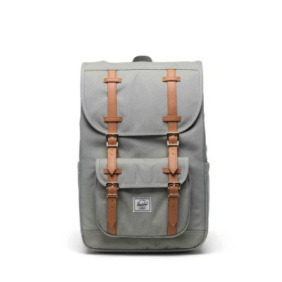 Mestský šedý ruksak Herschel Little America™ Mid Backpack Seagrass/White Stitch