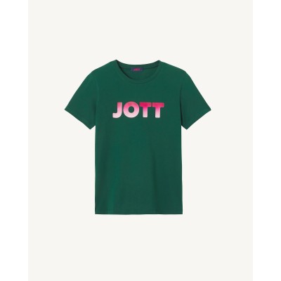 Dámske zelené tričko s potlačou Jott Rosas 249 Vert Fonce