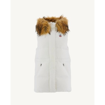 Dámska biela zimná vesta s kapucňou Jott Texas 2.0 901 White