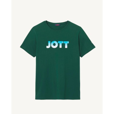 Pánske zelené tričko s potlačou Jott Pietro Logo 249 Vert Fonce