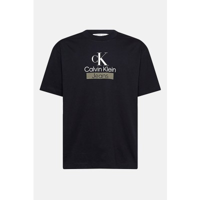 Pánske čierne tričko Calvin Klein T-Shirt BEH CK Black