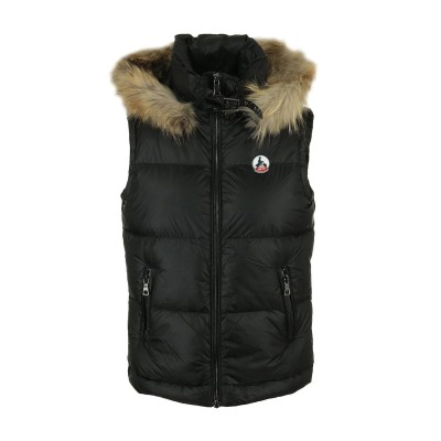 Dámska čierna zimná vesta s kapucňou Jott Texas 999 Black