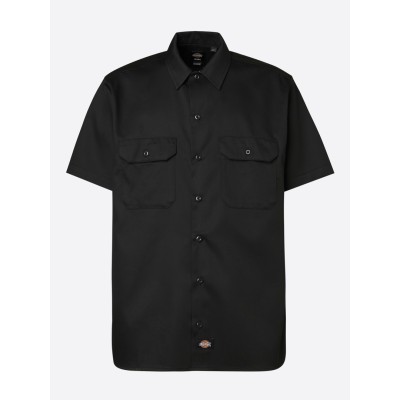 Čierna pánska pracovná košeľa s krátkym rukávom Dickies Work Shirt SS REC Black