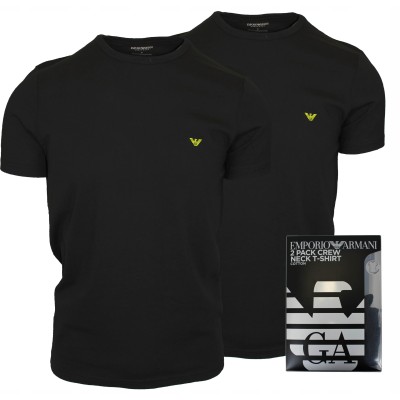 Súprava dvoch kusov čiernych tričiek Emporio Armani T-Shirt 23820 Nero/Nero