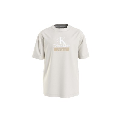 Pánske krémové tričko Calvin Klein T-Shirt ACF Eggshell