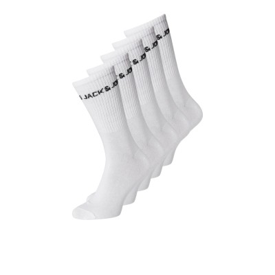 Biele vysoké ponožky Jack & Jones 5 pack