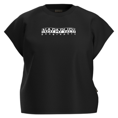 Dámske čierne tričko s potlačou Napapijri S-Box W SSL 041 Black