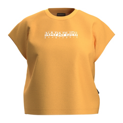 Dámske oranžové tričko s potlačou Napapijri S-Box W SSL Y1J Yellow Kumquat