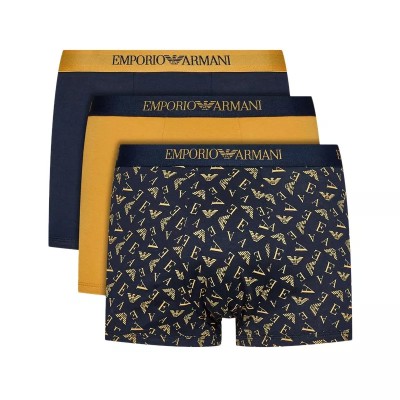 Súprava troch kusov farebných boxeriek Emporio Armani Underwear Marine/Mar St/Senape 3-Pack