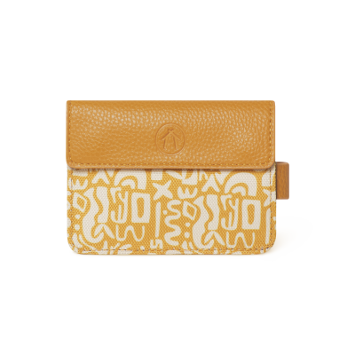Oranžové puzdro na kreditné karty s bielym vzorom Cabaia Mini Wallet San Lorenzo De Florence TU