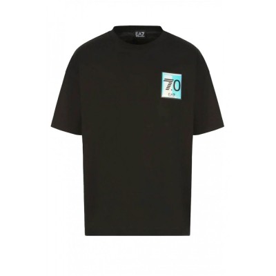 Pánske čierne tričko EA7 T-Shirt 1200 Black