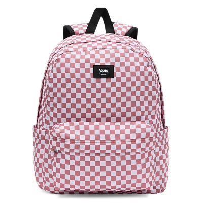 Ružovo-biely kockovaný ruksak Vans Old Skool Check Backpack Withered