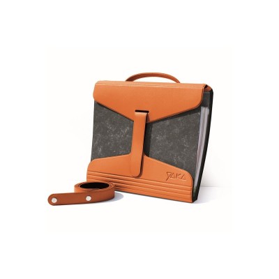 Oranžová kožená taška na zložky Yaka Binder Carrier 100% Orange leather